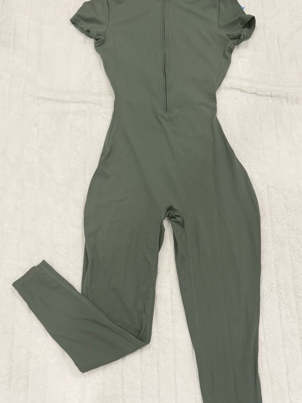 Women's Olive Green Short-Sleeve Jumpsuit